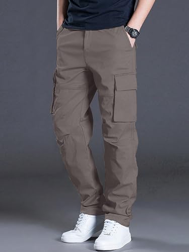 Image of Leriya Fashion Men's Cargo Pants | Multi Pocket Cotton Cargo Joggers for Men | Loose Fit Stylish Pant with Pockets | Casual Baggy Trousers & Streetwear Lower