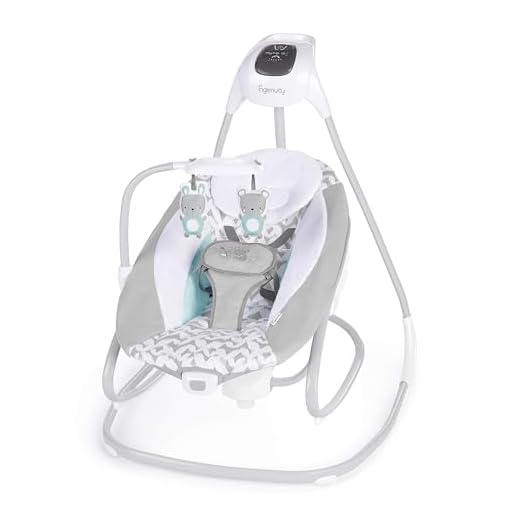 Ingenuity 2-in-1 SimpleComfort Compact Baby Swing & Rocker - Lightweight, Multi-Direction, 6 Speeds, Nature Sounds & Vibrations - Raylan