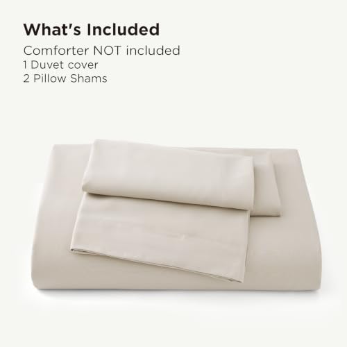 Image of Bedsure PureWoven Cooling Duvet Cover, Ideal for Hot Sleepers, King Size | 100% Viscose Derived from Bamboo, Lightweight & Silky Soft, Breathable Moisture-Wicking Bedding Set, 3 Pieces, Linen