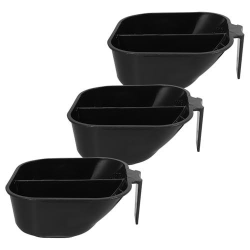 CIYODO 3 Pièces Bol de Teinture Cheveux Noir avec Poignée Bol Mélangeur Antidérapant pour Coloration Outil Ergonomique pour Coiffeurs Professionnels et Utilisation Salon