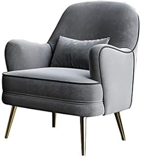 Gasgff Salón de recepción Silla nórdica sofá Silla luz Moderno Negocios Negociación Sofá Silla del Ocio,Gris