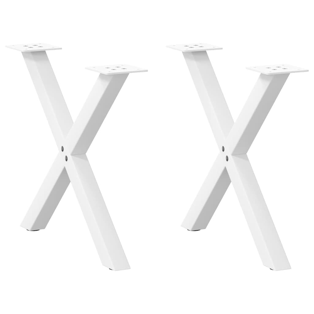 vidaXL Coffee Table Legs X-Shaped 2 pcs White 50x(42-43) cm Steel — image 1