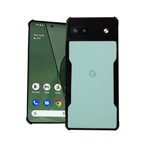 Image of AIBEX Crystal Clear Back Cover Case for Google Pixel 6A | 360 Degree Protection | Shock Proof Design | Transparent Back Cover Case (PC & TPU, Black Bumper)