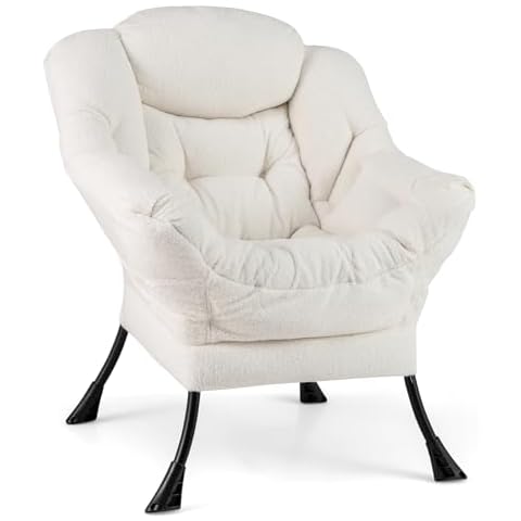 COSTWAY Sherpa Upholstered Lounge Armchair Cover