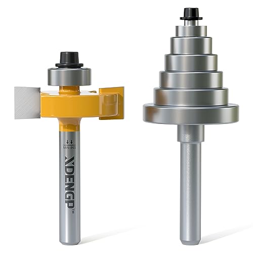 Image of Rabbet Router Bit Set 1 /4 Shank, Rabbeting Router Bits 1pcs with 6 Bearings for Interchangeable and Adjustable Multi Depths Cutter 1 /8 inch, 1 /4 inch, 5 /16 inch, 3 /8 inch, 7 /16 inch, 1 /2 inch