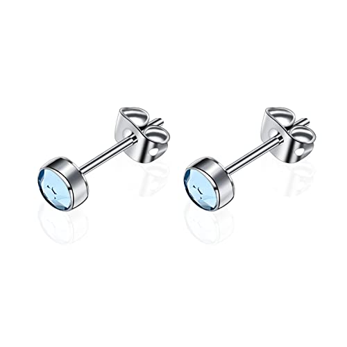 Pendientes de botón arvinpiercing de titanio y cristal en caja ideal para regalar