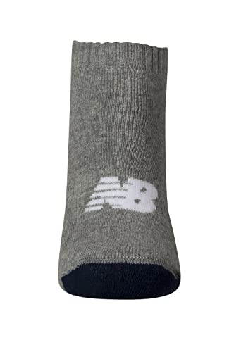 Meia Kit 3 Cano Curto Infantil, Unissex, New Balance, Cinza Mescla/Preto/Marinho, 29-32