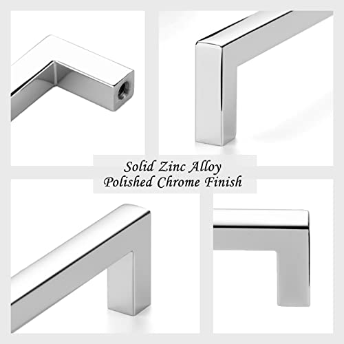 Askano Pack Of 1, 12-5/8 Inch, Polished Chrome Square Bar Kitchen Cabinet Pull Handle Zp2201 | Solid Hardware For Drawer, Dresser, Bathroom, Vanity, Furniture Door, Cupboard, Hole Centers: 12.6" #TOP3
