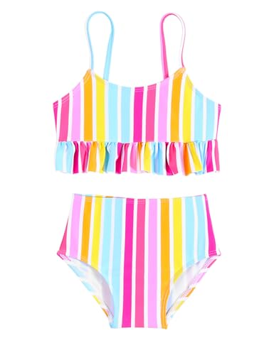 puseky Toddler Baby Girls Two Pieces Swimsuit Sleeveless Strap Bikini Swimwear Summer Beach Bathing Suit 6M-4T