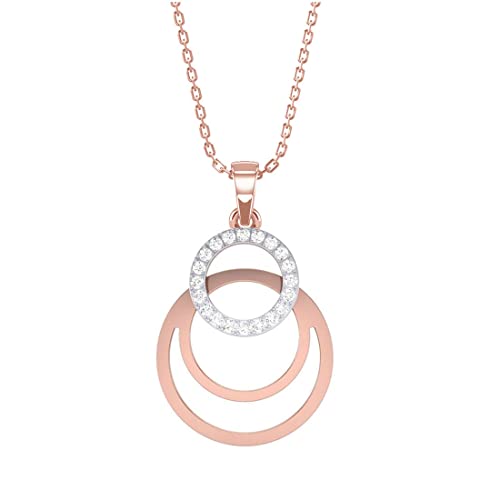 Image of Clara 925 Sterling Silver Irina Pendant Earring Chain Jewellery Set | Rose Gold Rhodium Plated, Swiss Zirconia | Gift for Women & Girls