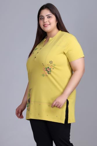 Image of In Love Women's Cotton Blend Plus Size Printed Kurti