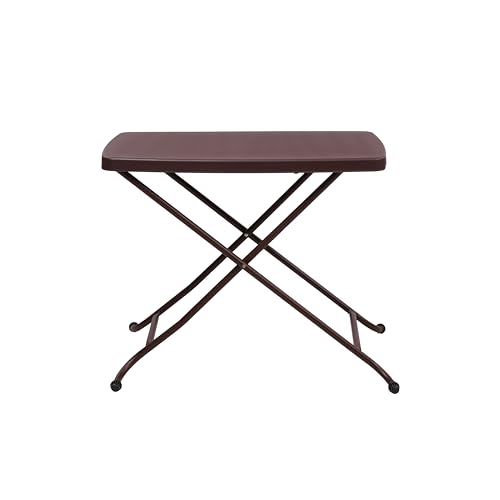 Image of Supreme Furniture Civic Multi-Purpose 3 Height Adjustable Rectangle Plastic Table,Portable for Study, Office, Work from Home, School, Living, Laptop, Bed, Indoor & Outdoor(G-Brown)