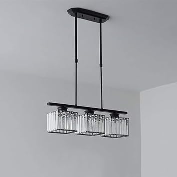 Crystal Chandelier - Modern Luxury Hanging Pendant Lamp for Living Room, Bedroom, Dining - LED Ceiling Light - Elegant Rectangle Design