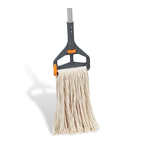 Image of Coastwide Professional Cut-End Wet Mop Head, #20, Cotton, White | 1 inch headband for facility wet mopping and floor cleaning.