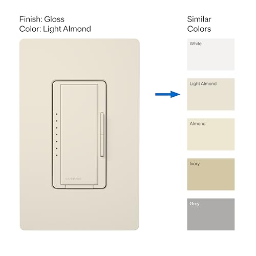 Image of Lutron Maestro Dimmer Switch LED+, For Dimmable LED, Halogen and Incandescent Bulbs, 150W, Single-Pole or Multi-Location, MACL-153M-LA, Light Almond