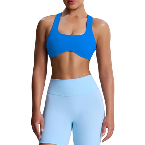 Image of Aoxjox Define Sculpt Racerback Sports Bra | women's workout fitness yoga crop tank, breathable fabric, 4-way stretch, moisture-wicking, gym essential