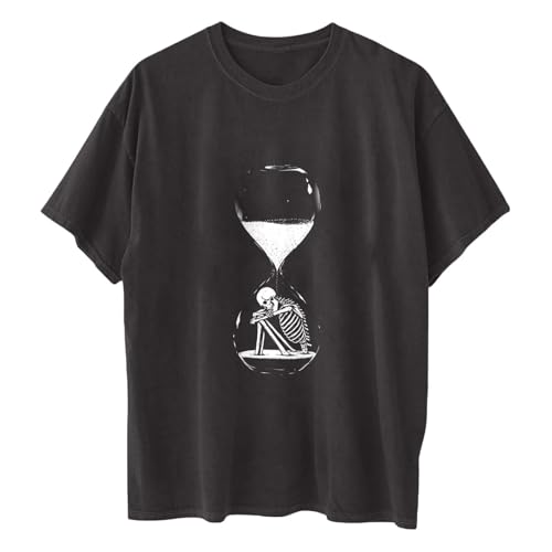 Image of Summer Y2k Tops for Womens, Casual Vintage Short Sleeve T-Shirt, Girls Oversize Loose Round Neck Elastic Tee