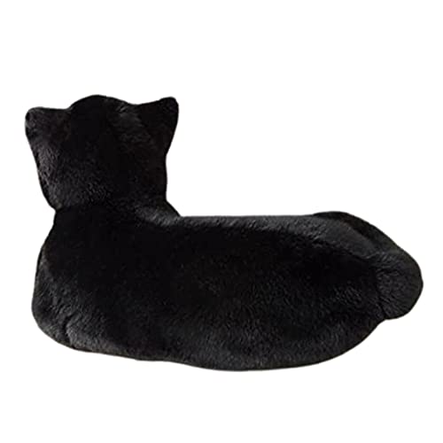 PW TOOLS Schwarze Katze Plüschtier, Niedliches Plüschkätzchen Spielzeug für Kinder, Realistisches Weiches Geschenk für Geburtstag/Halloween/Weihnachten