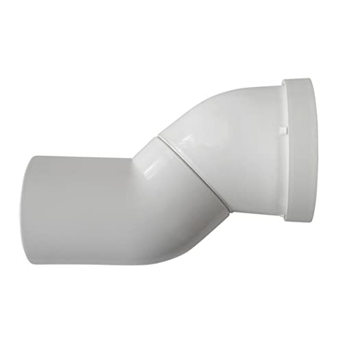 Jardibric - Pipe WC Orientable à 45° Ø100 - Emboîture Ø50/100 - Raccord d’Évacuation WC pour Installation Précise