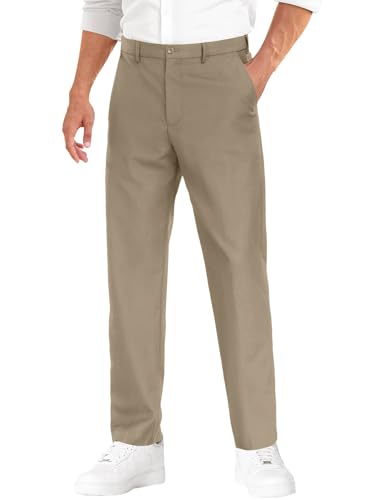 COOFANDY Mens Dress Pants Expandable Waist Wrinkle Free Suit Pants Flat Front Casual Dress Slacks