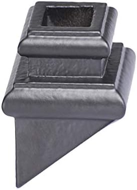 Satin Black 16.3.39 Angled Base Shoes for 5/8 inch Square Iron Balusters for Stair Remodel, Box of 10