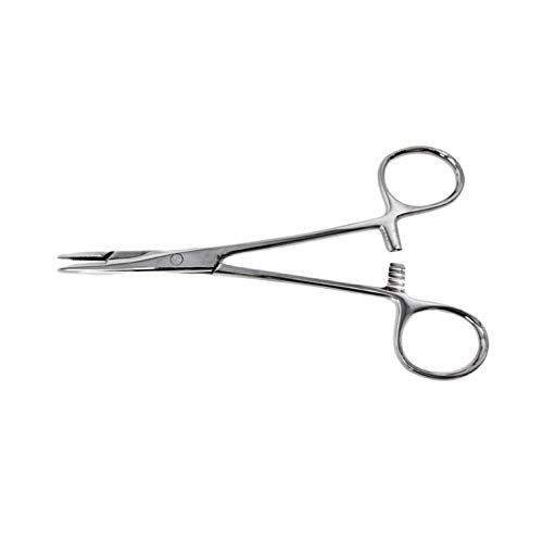Olsen Hegar Needle Holder Clamps - Hemostats with Scissors Stainless Steel - Perfect for Suture Removal, First aid, Fly Fishing and More (6.5