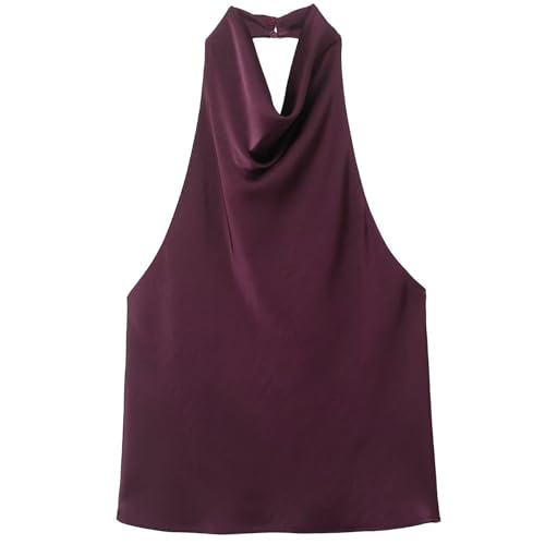 Blusa sin Mangas de Mantenimiento sin Esfuerzo, Top con Cuello Tela Antiarrugas para Estilos de Vida ocupados y Salidas, Top de Fiesta