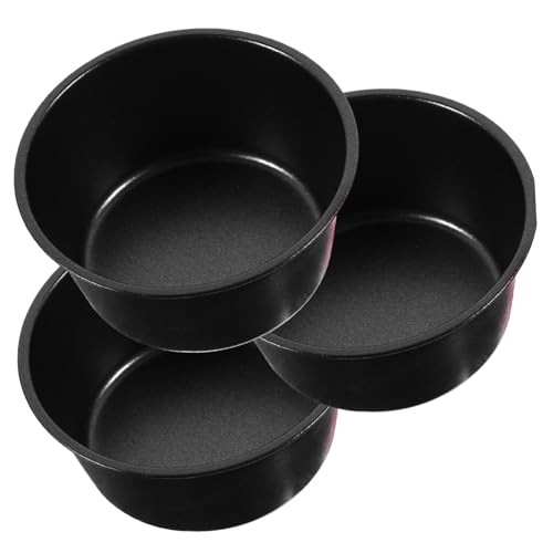 TOBBOMEY 3 piezas Molde Redondo para Bizcochos de Acero al con Revestimiento Antiadherente para Hornear Muffins y Pasteles Molde de Cocina Duradero y Fácil de Desmoldar Capacidad