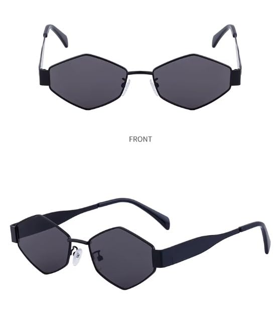 Retro Hexagon Sunglasses for Women, Men, Designer, Trendy Sunglasses, UV400 Protection (Set of 2)3