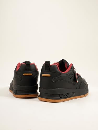 Image of WROGN Men's Microfibre Sneakers | Layered Panel Design | Lace-Up Closure