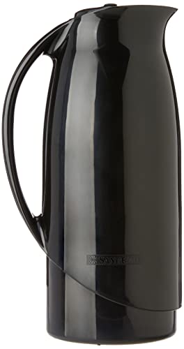 Garrafa Térmica Plástica Celebrar de 1 Litro, Cor Preta, Linha Termic, Sanremo.