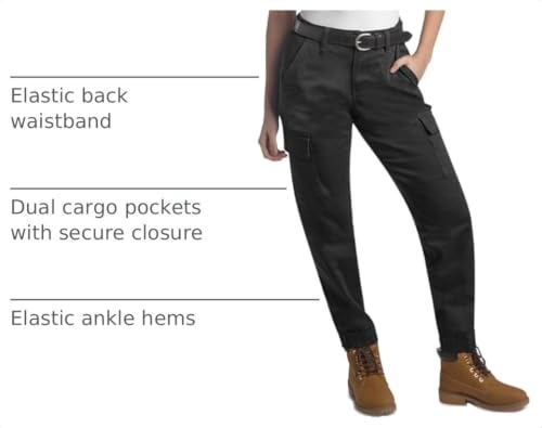Image of Dickies Womens High Rise Cotton Twill Cargo Joggers Elastic Ankle
