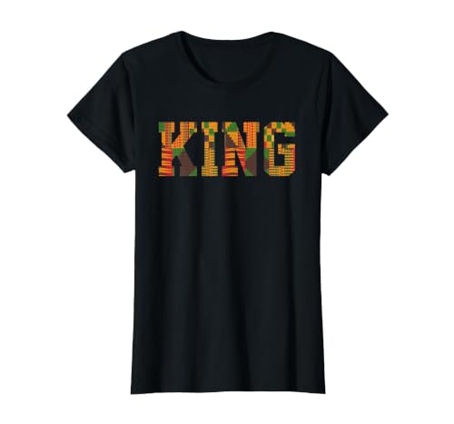 African King Art for Boys Men Afro Kente Cloth African Print T-Shirt, Women, Black, XX-Large