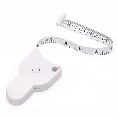 60 Inch Automatic Telescopic Tape Measure, Catcan Portable Hand Held Retractable Double Scales Measuring Tape For Body Measurements & Sewing (White) #TOP9