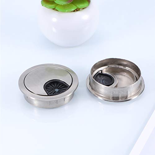 Gatuida 4 piezas cubierta pasacables de aleación de zinc para escritorio para gestión de cables debajo del escritorio miniatura 3