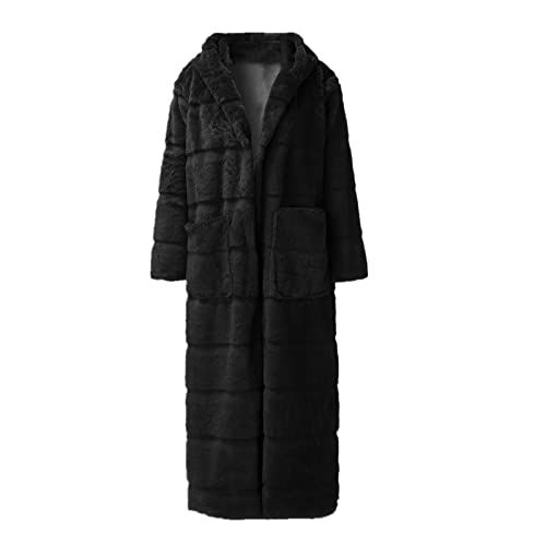 Lisa Colly Women's Winter Plus Size Parka Overcoat Long Sleeve Faux Fur Coat Jacket with Big Hooded (992 Black,5X-Large)