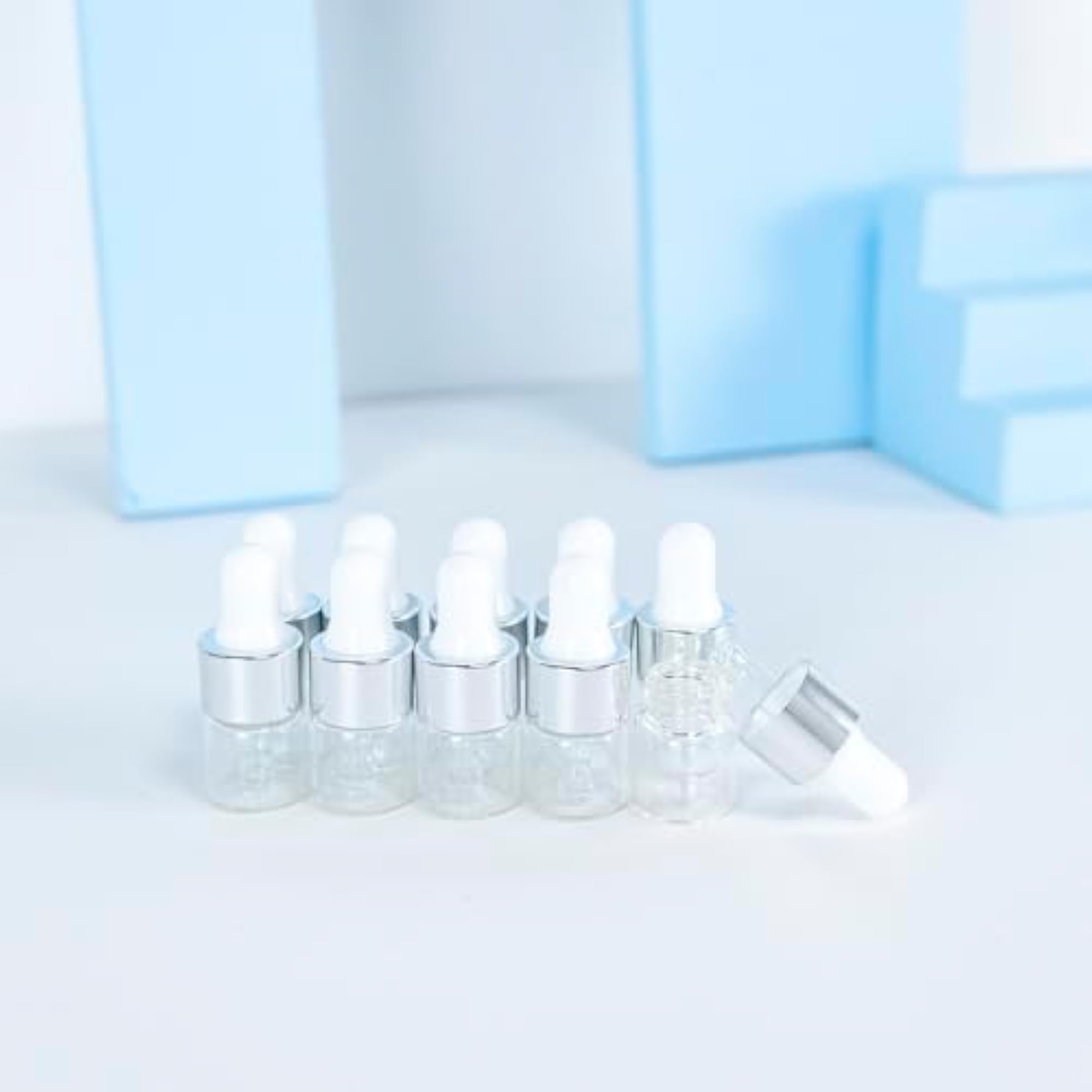 50PCS Clear Glass Bottles with Eye Droppers