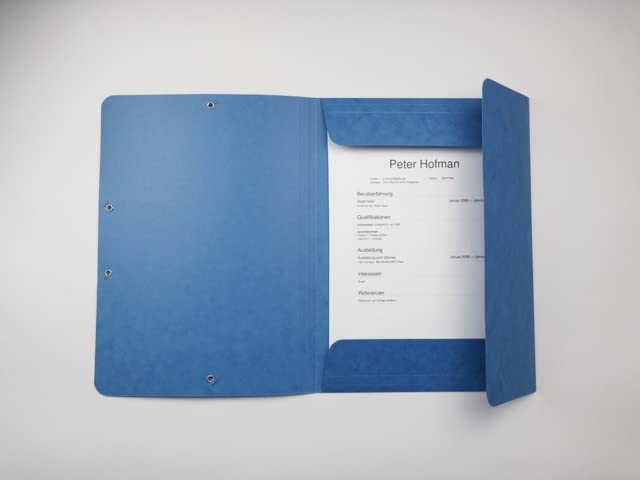 Pack of 10 Pressboard Folders A4 Blue with Elastic Strap Premium Folder with Elastic Strap 330 g/m² - Image 4