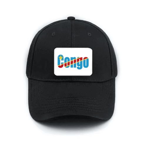 Casquette de baseball Congo noire au style art déco avec sangle réglable