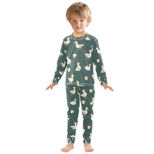 senya Duck Football Pajamas Set Long Sleeve Soft Cotton Sleepwear 2 Piece3
