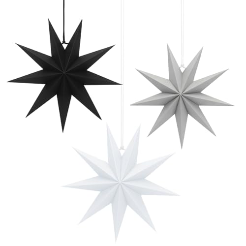 3 Stück Weihnachtsstern Papiersterne, 30cm Papiersterne Weihnachten,...