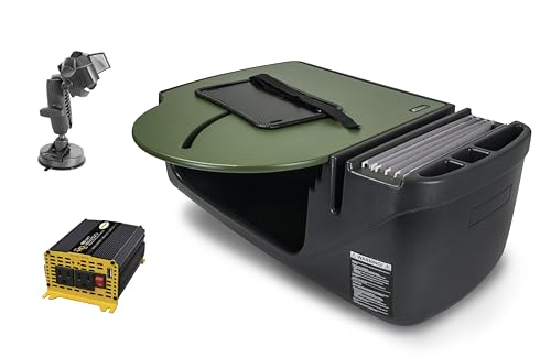 AutoExec Roadmaster Car Desk for Your Vehicle Workstation and Mobile Office, Army Green, with Suction Phone Mount