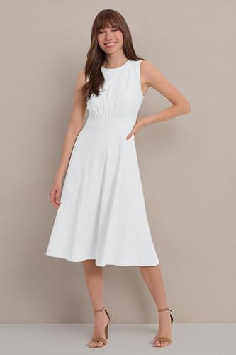 Image of London Times Women's Dresses Inset Waist Midi Dress Career Office Occasion Guest of