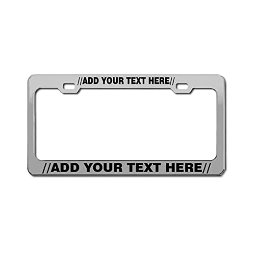 Stainless Steel Chrome Customizable License Plate Frame Automobile Auto Tag Cover