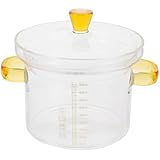 VICASKY Hitzebeständiger Glas kochtopf mit Deckel Transparenter Stieltopf für Herd und Ofen Spülmaschinengeeignet Leichter Suppentopf für Suppe und Bpa frei Glatte Oberfläche Handlich