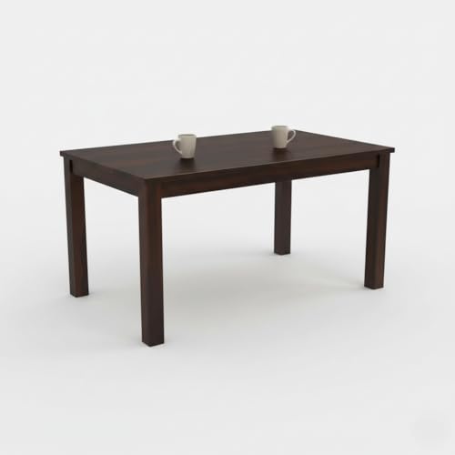 Image of Sheesham Wood Dining Table (57 * 34 * 30 inch) | Multi-Purpose uses Home and Office Desk | Dining Room Furniture | Wooden 6 Seater Dining Table | (Walnut Back-Cut)