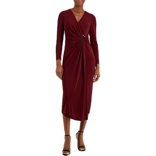 Robe Femme Anne Klein Shirred en Tissu Premium et Coupe Ajustée