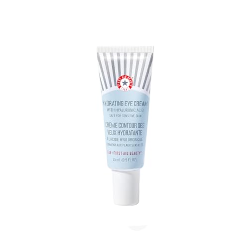 First Aid Beauty - Hydrating Eye Cream with Hyaluronic Acid, Nourishing Eye Cream that Provides 24 hours of Hydration, Helps Smooth Fine Lines, Wrinkles & Puffiness, Safe for Sensitive Skin, 0.5 oz