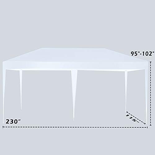 NSdirect EZ Easy Pop Up Canopy Tent Outdoor Portable Party Tent with Carrying Case/Bag Adjustable Folding Gazebo Pavilion Wedding Patio Shelter (10 x 20 ft White with Sidewalls(3 Sides) - Thumbnail 3
