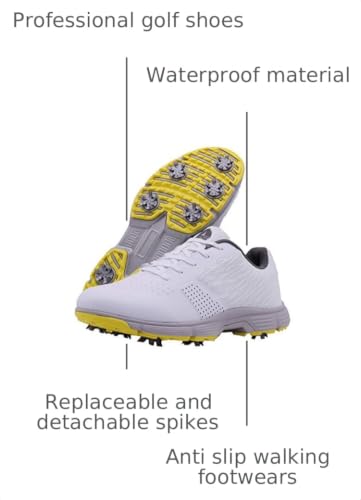 Image of Waterproof Professional Golf Shoes Men Spikes Golf Sneakers Male Outdoor Anti Slip Walking Footwears